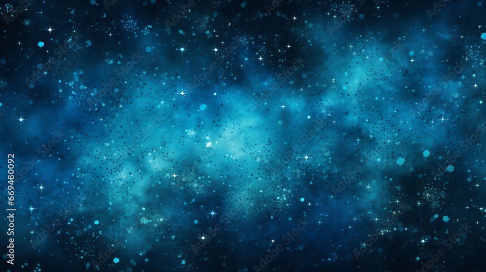 Abstract blue space background with stars and nebula