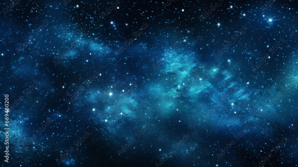 Abstract blue space background with stars and nebula