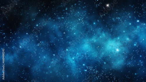 Abstract blue space background with stars and nebula © fledermausstudio