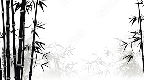 Bamboo Background Image in Black and White | generative AI © No34