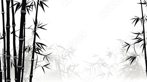 Bamboo Background Image in Black and White | generative AI