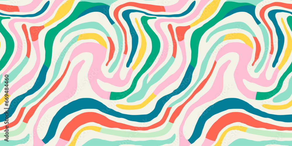 custom made wallpaper toronto digitalColorful line doodle seamless pattern. Creative minimalist style art background, trendy design with basic shapes. Modern abstract color backdrop.