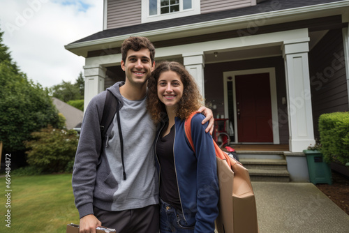 a couple moves into a newly purchased house