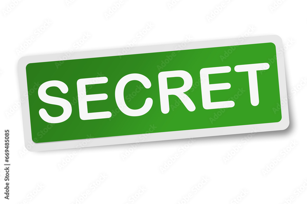Secret square sticker isolated on white Secret square sticker isolated on white