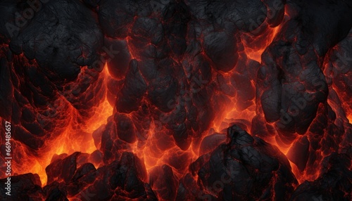 coal texture ,lava or magma  glowing  background  © Klay