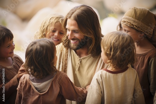 Jesus with children, teaching and kindness