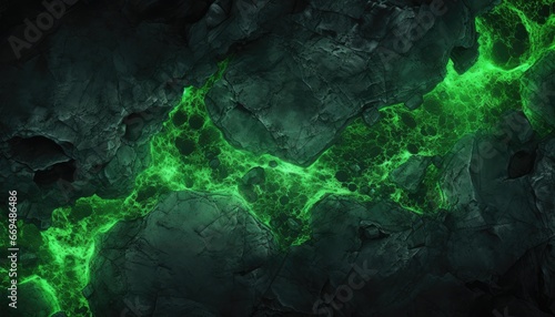 radio active green  lava glowing out the rock coal  texture background  