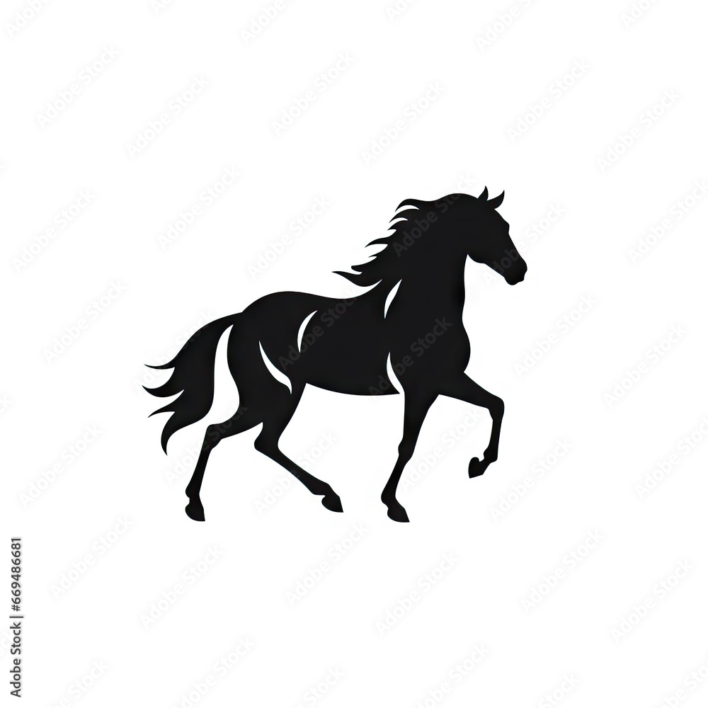 Horse Icon, Mare Symbol, Minimal Horses Icon, Generative AI Illustration Horse Icon, Mare Symbol, Minimal Horses Icon, Generative AI Illustration