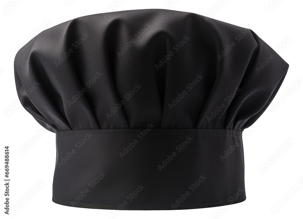 Black chef hat isolated on transparent background Black chef hat isolated on transparent background