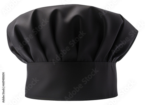 Black chef hat isolated on transparent background