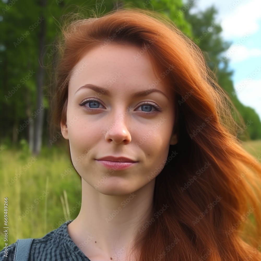 Portrait of a beautiful red-haired girl with freckles Portrait of a beautiful red-haired girl with freckles
