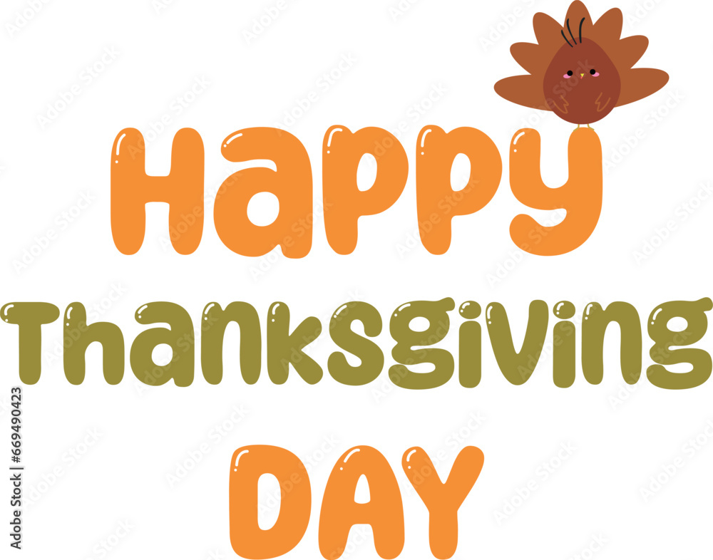 Happy thanksgiving day background with lettering and illustrations. Happy thanksgiving day background with lettering and illustrations.