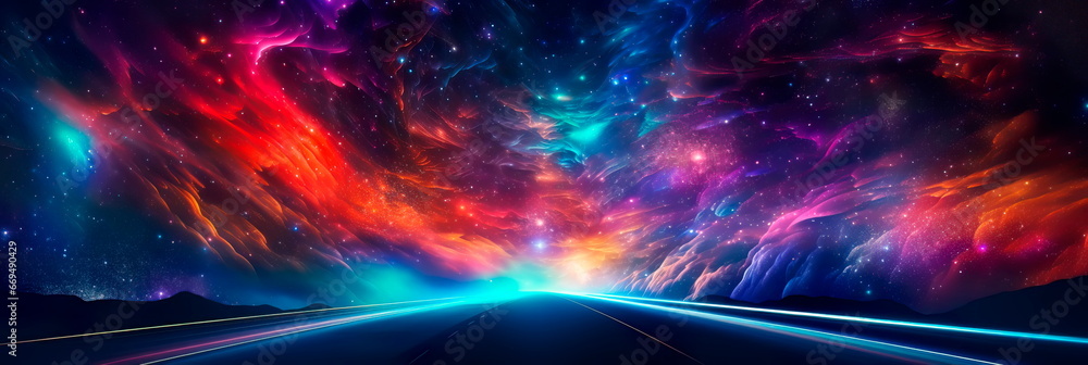 highway winding through space, connecting distant star systems and serving as a cosmic trade route.