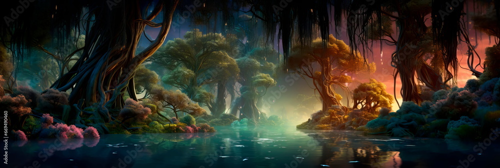 Willow Woods forest where ancient willow trees Willow Woods forest where ancient willow trees
