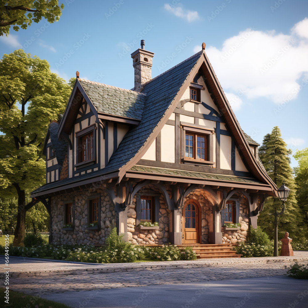 ドイツ風のお洒落な家の外観