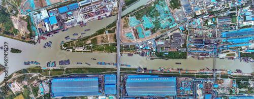 Aerial the beijing-hangzhou grand canal in jiangsu province huaian section photo
