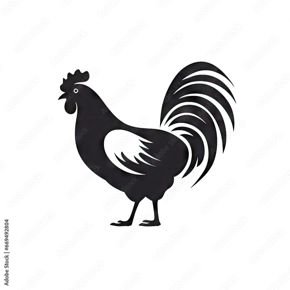 Chicken Head Icon, Rooster Silhouette, Poultry Farm Logo, Hen Symbol, Chicken Icon on White Chicken Head Icon, Rooster Silhouette, Poultry Farm Logo, Hen Symbol, Chicken Icon on White