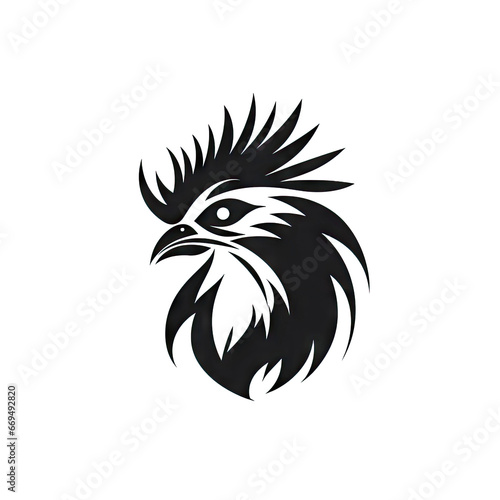 Chicken Head Icon, Rooster Silhouette, Poultry Farm Logo, Hen Symbol, Chicken Icon on White