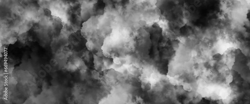 illustration of dramatic black and white cloud scape, wallpaper, background