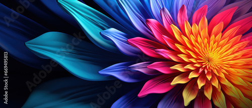 Macro shot of a vibrant abstract flower. © smth.design