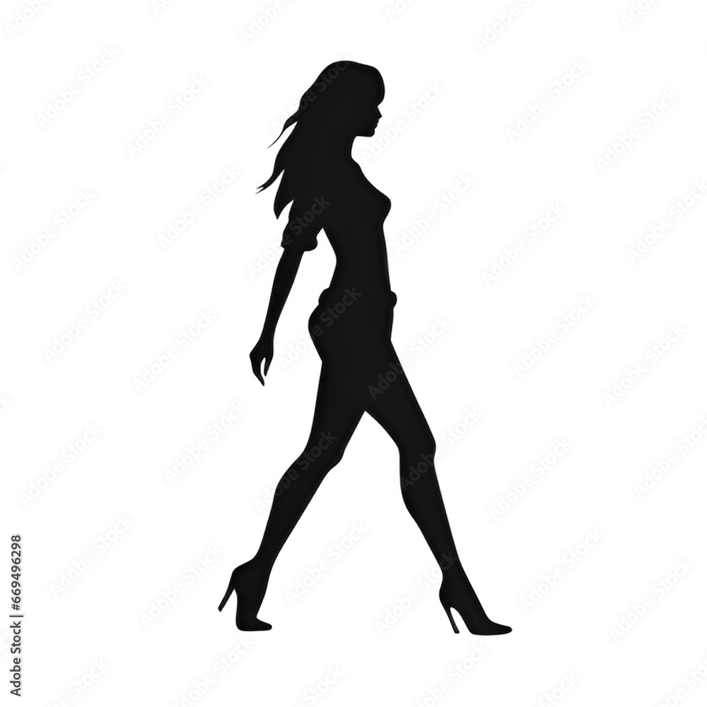 Silhouette of a woman walking | generative AI