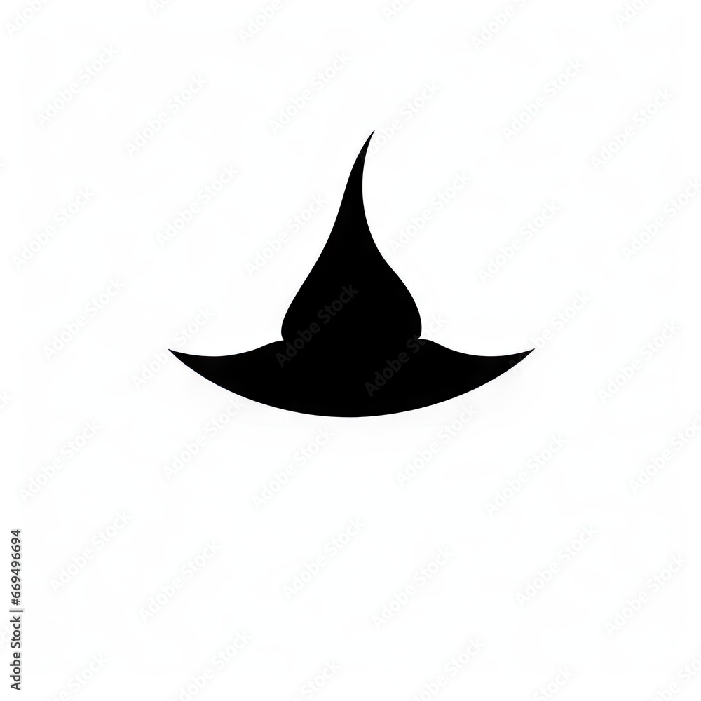 Witch hat on white background AI generative illustration Witch hat on white background AI generative illustration