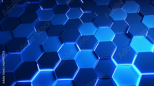 blue hexagon background | generative AI