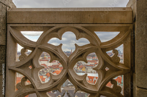 detail of the facade of the cathedral of st mary