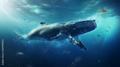Whale. Fantasy concept. Generative AI.