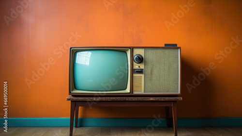 a old cathodic television set on display
