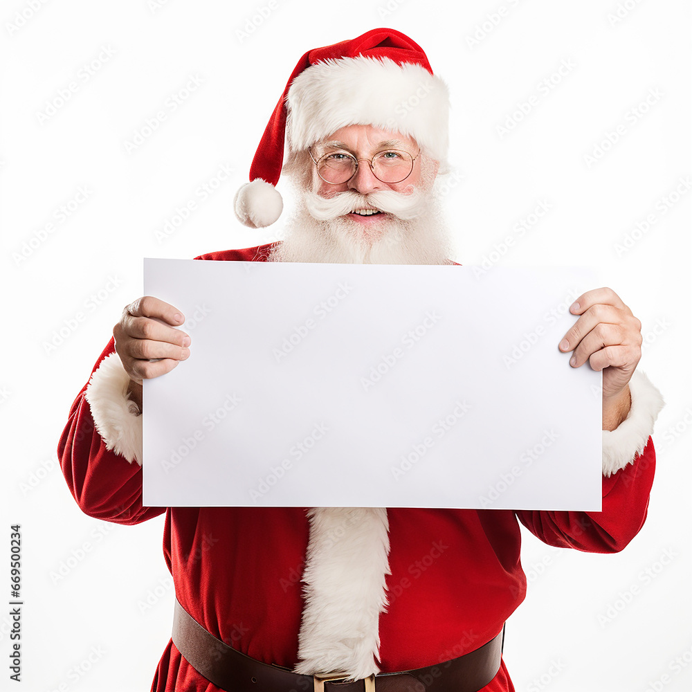 Santa Claus holding blank board Santa Claus holding blank board
