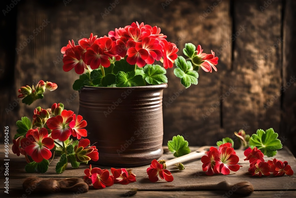 red tulips in a pot