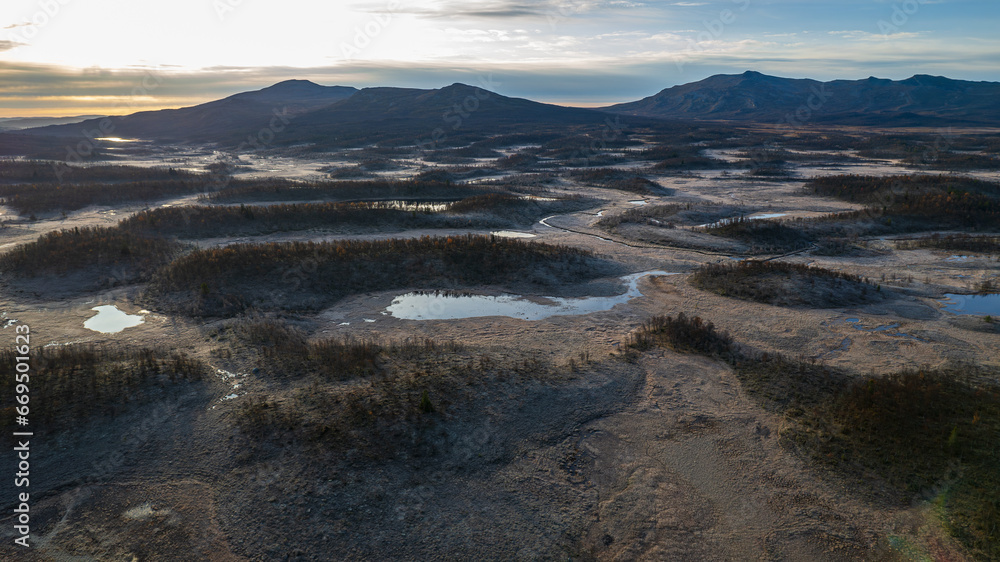 Herbst am Flatruetvägen im Jämtland, Schweden