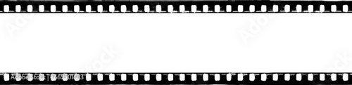 Vintage film strip with scratched edges. PNG with transparency