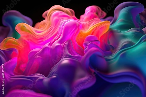 Background of multicolored fluid waves in a dynamic digital dance photo