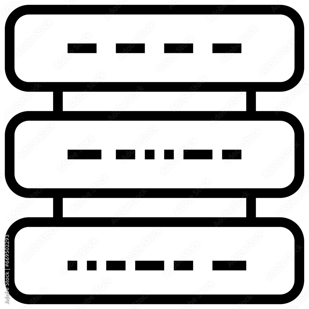 Technology And Devices_database filled outline icon,linear,outline,graphic,illustration