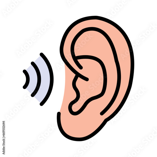 Earplugs color icon. Silicone, foam safety ear plug. Noise protection tool. Sleeping accessory. Vector on isolated white