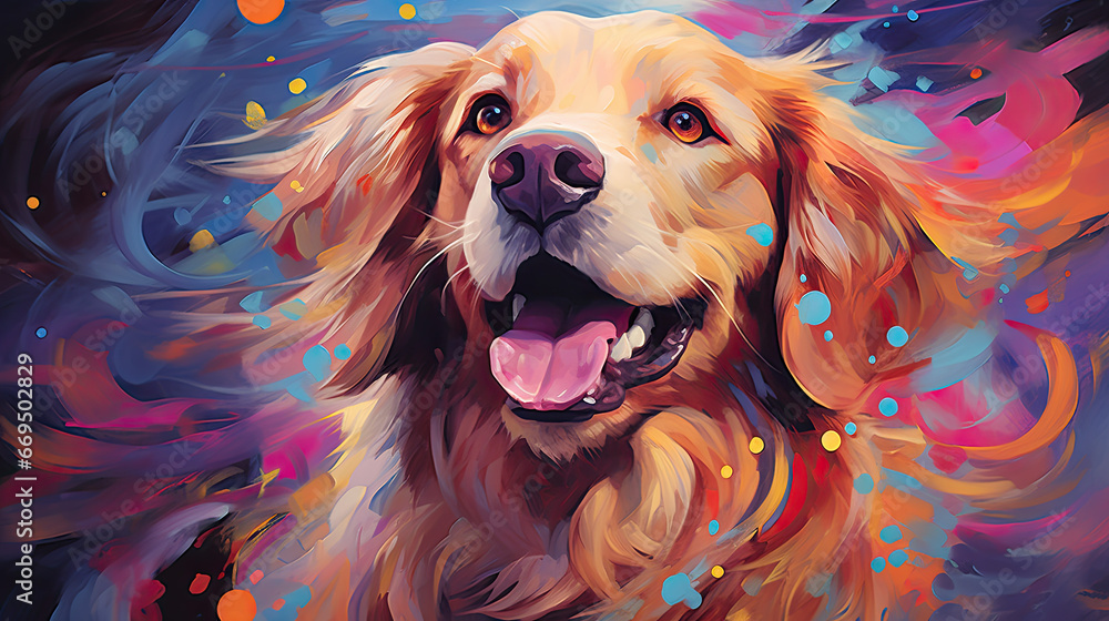 Creative colorful illustration of a dog
