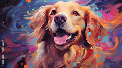 Creative colorful illustration of a dog