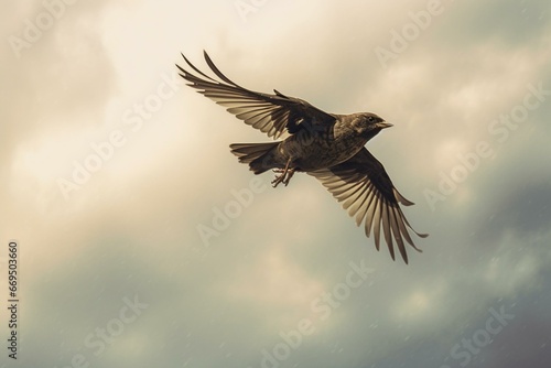 image of a bird flying. Generative AI