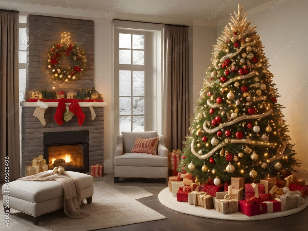 christmas tree with presents christmas tree with presents