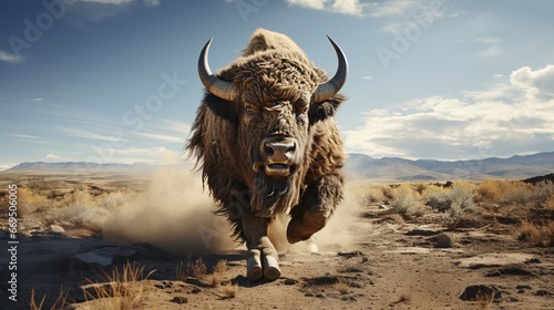 Bison in the steppe. Bison in the steppe.