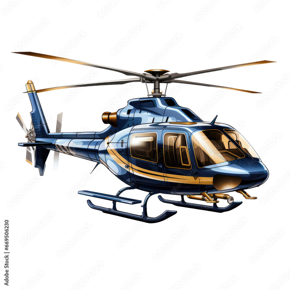Helicopter on transparent background