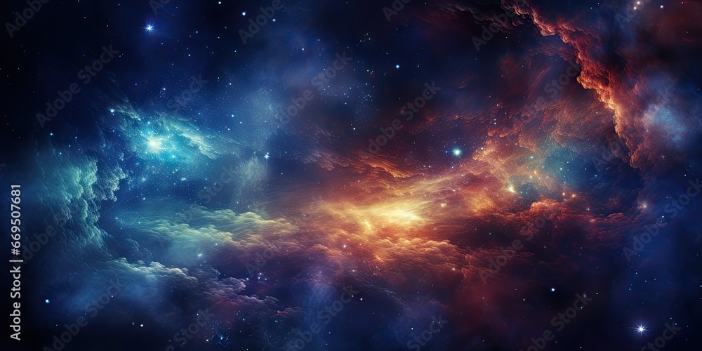 Cosmic nebula in deep space It showcases the stunning beauty of the universe beyond Earth. The concept of cosmic reality by Generative AI Cosmic nebula in deep space It showcases the stunning beauty of the universe beyond Earth. The concept of cosmic reality by Generative AI