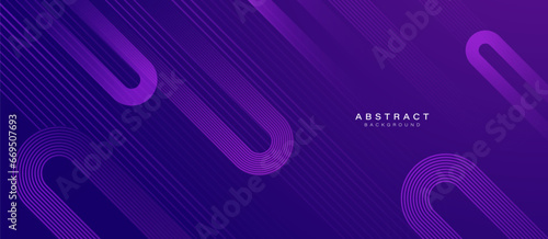 Abstract background with glowing curve geometric lines. Modern funny minimal trendy shiny purple lines pattern. Vector illustration