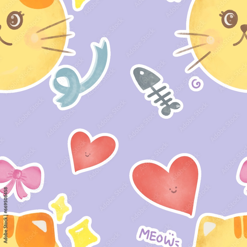 Untitled Artworkseamless cute cat Untitled Artworkseamless cute cat