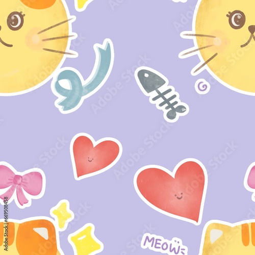 Untitled Artworkseamless cute cat