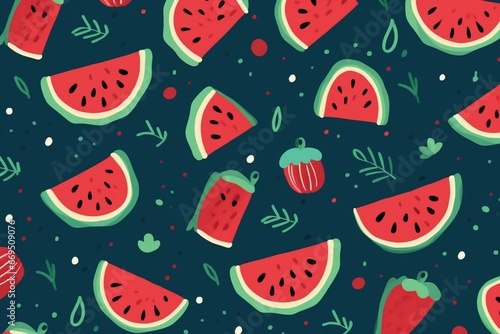 Watermelon pattern. Generative AI