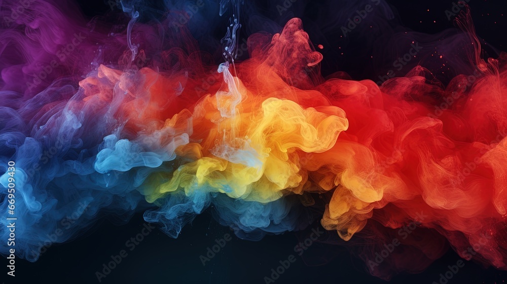 Smoke Splash of Colorful Paint on the Dark Background
Smoke Splash of Colorful Paint on the Dark Background