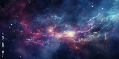 Cosmic nebula in deep space It showcases the stunning beauty of the universe beyond Earth. The concept of cosmic reality by Generative AI